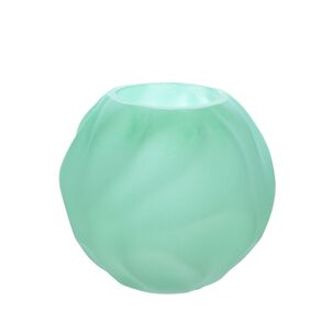 Florero Pecera De Vidrio Verde Menta 15 Cm