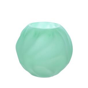 Florero Pecera De Vidrio Verde Menta 15 Cm