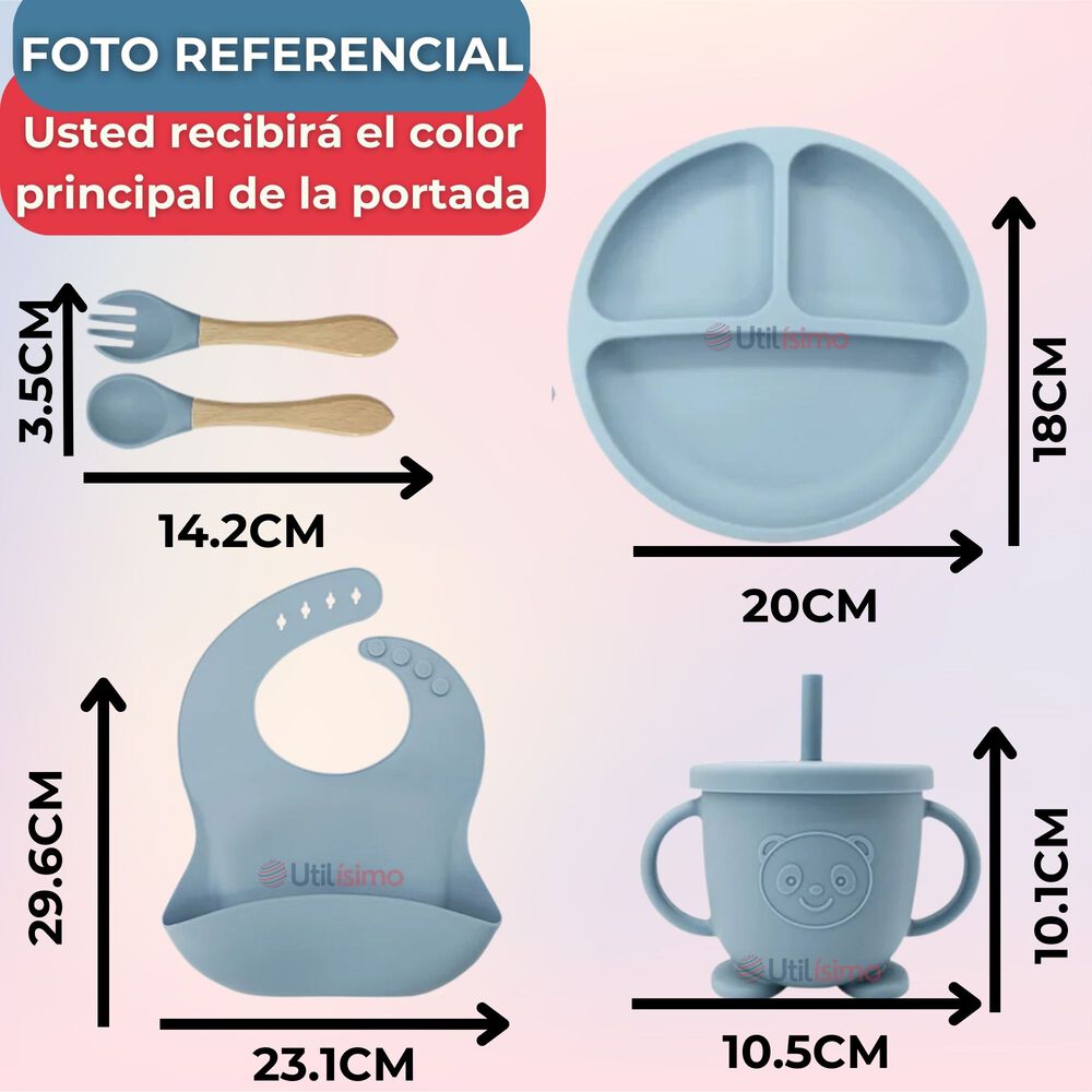 Set Alimentación Silicona Bebé 11 Piezaslibrebpa Color Rosa Claro image number 1.0