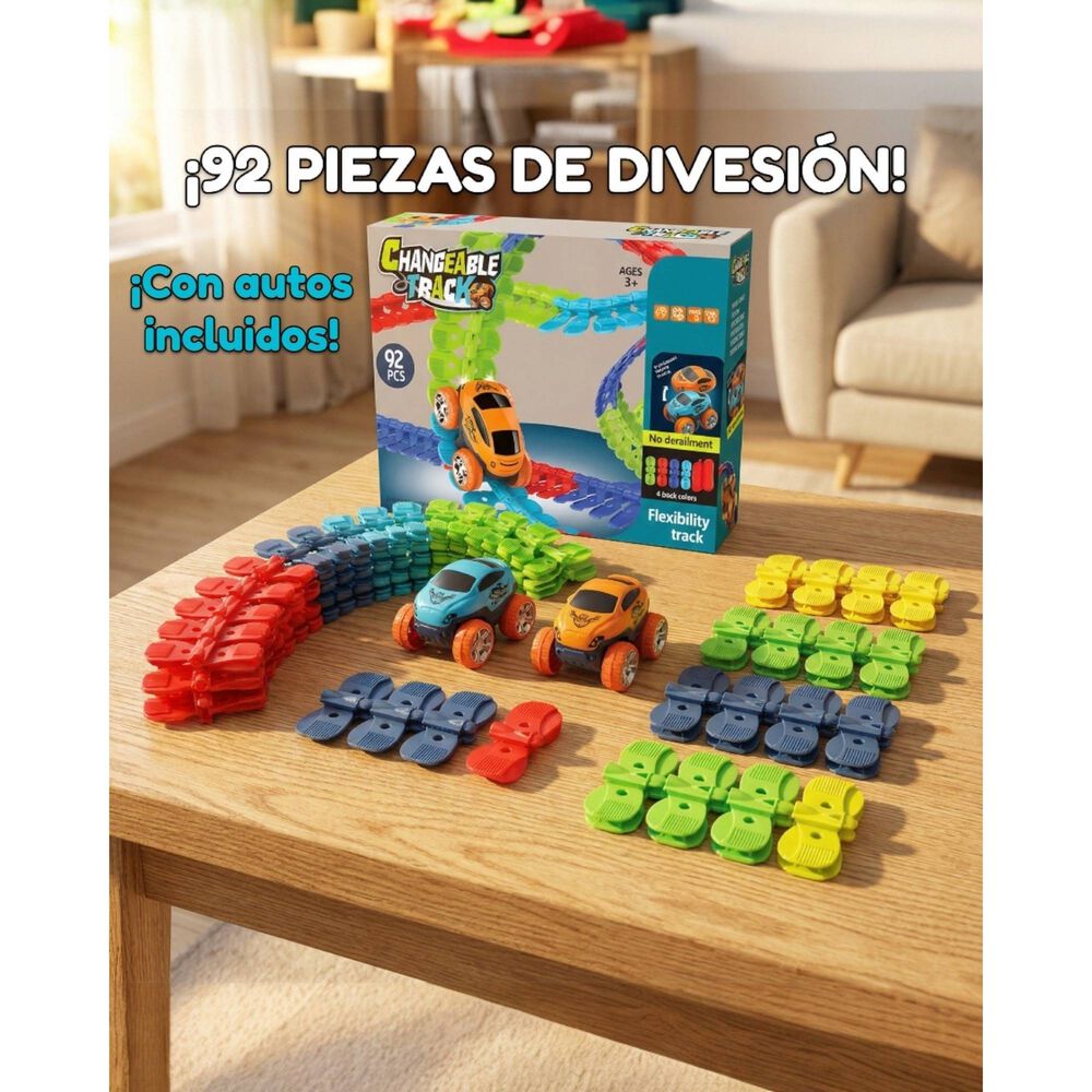 Autopista Magica Flexible Gravedad 0 92 Pcs Para Ni&ntilde;os image number 1.0