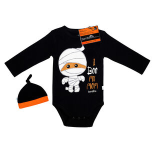 Body Y Gorrito Halloween Momia Ni&ntilde;o 6-9 Meses