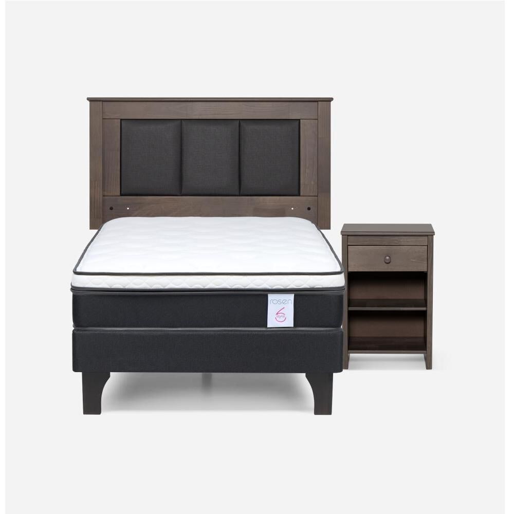 Cama Europea Rosen New Style 6 / 1 Plaza / Base Normal + Set De Maderas image number 0.0
