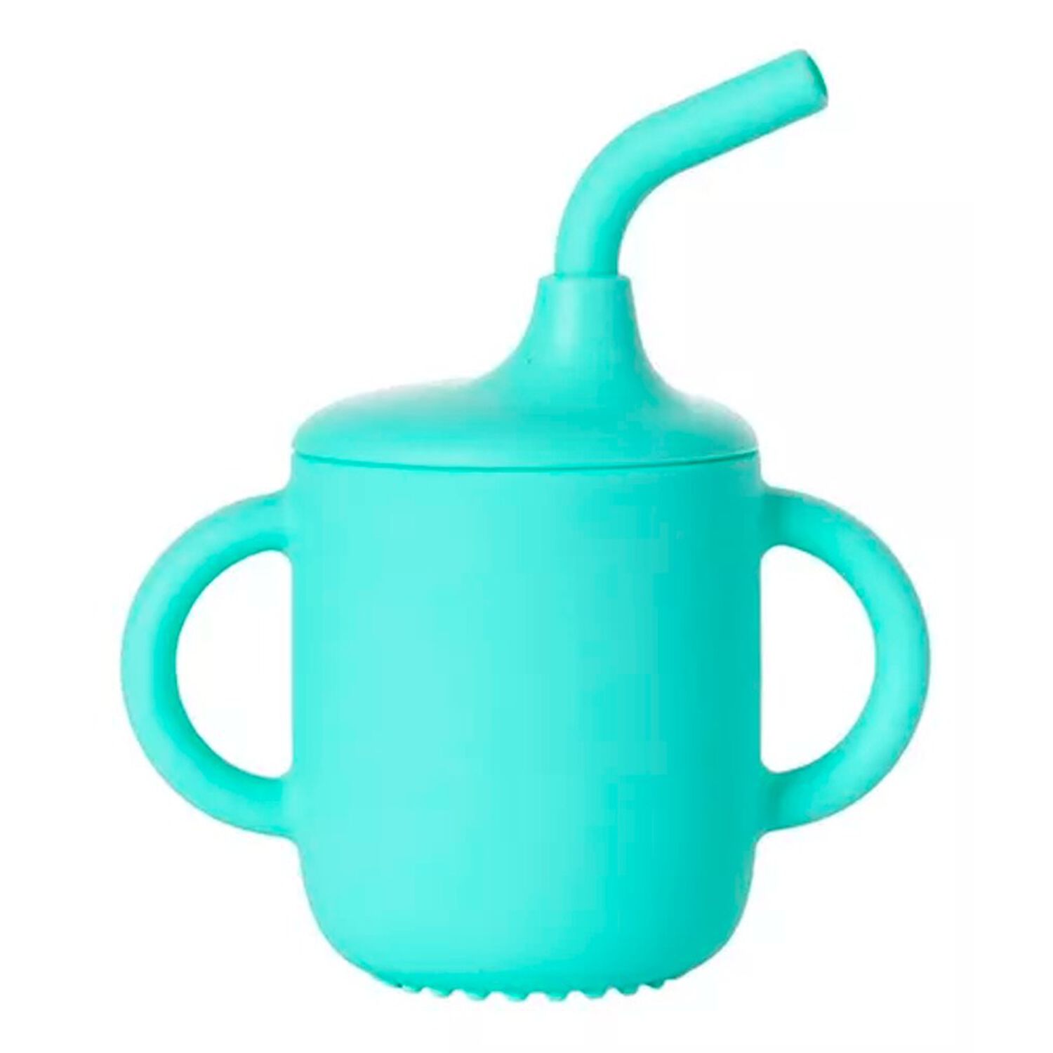 Vaso De Silicona Con Bombilla Para Beb&eacute;s Celeste image number 0.0