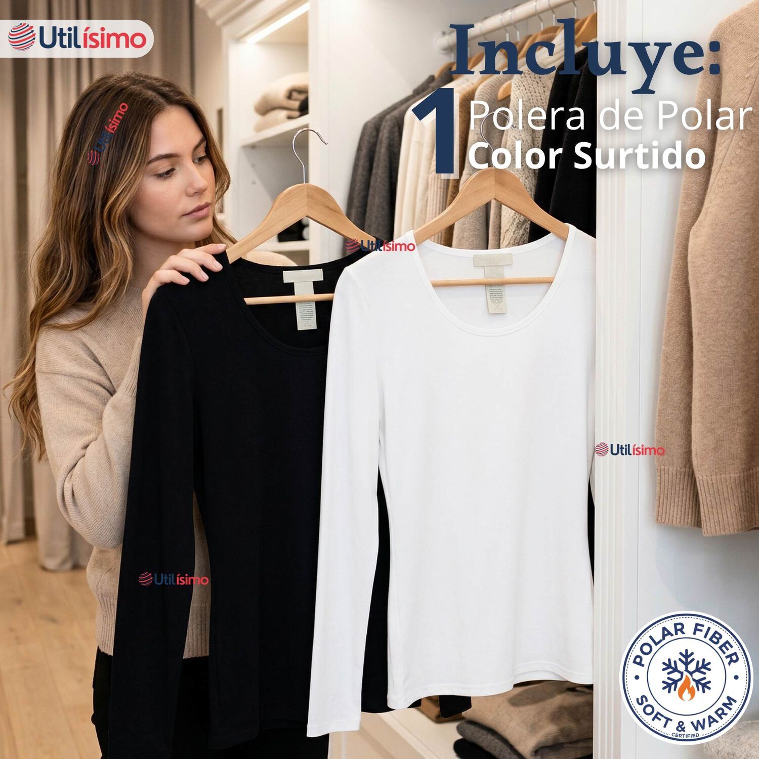 Camiseta Polera Polar Primera Capa Manga Larga Colores Surtidos Mujer image number 1.0