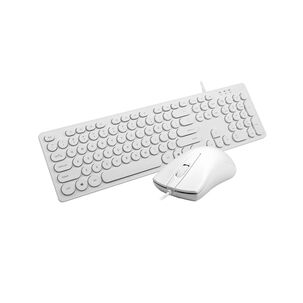 Kit Computacion 2 En 1 Teclado + Mouse Usb Telecommuting White
