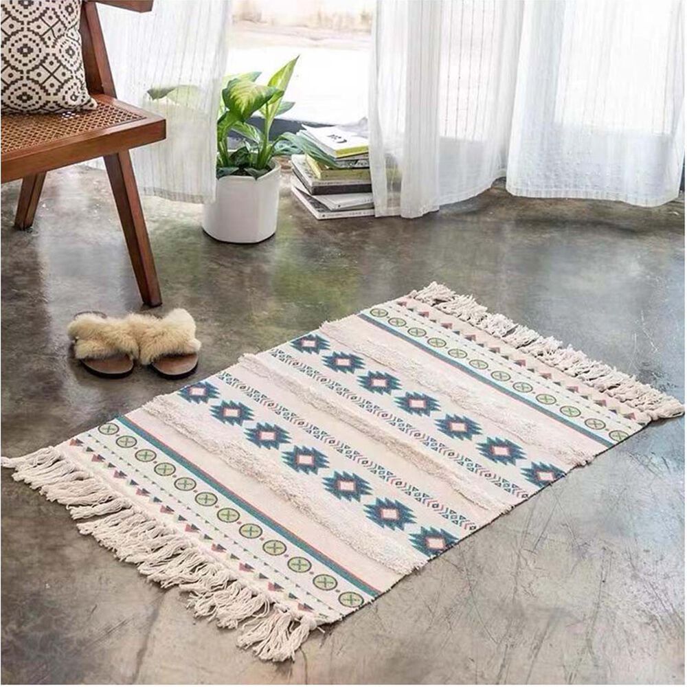 Bajada De Cama Bordada Kilim De Estilo Etnico 60x100 Cm image number 0.0