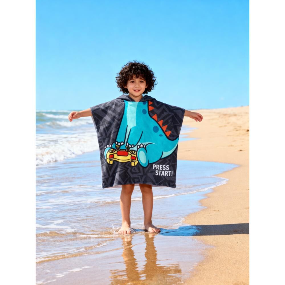 Toalla Playa Capucha Casaideal Kids Press / 60 X 120 Cm image number 0.0