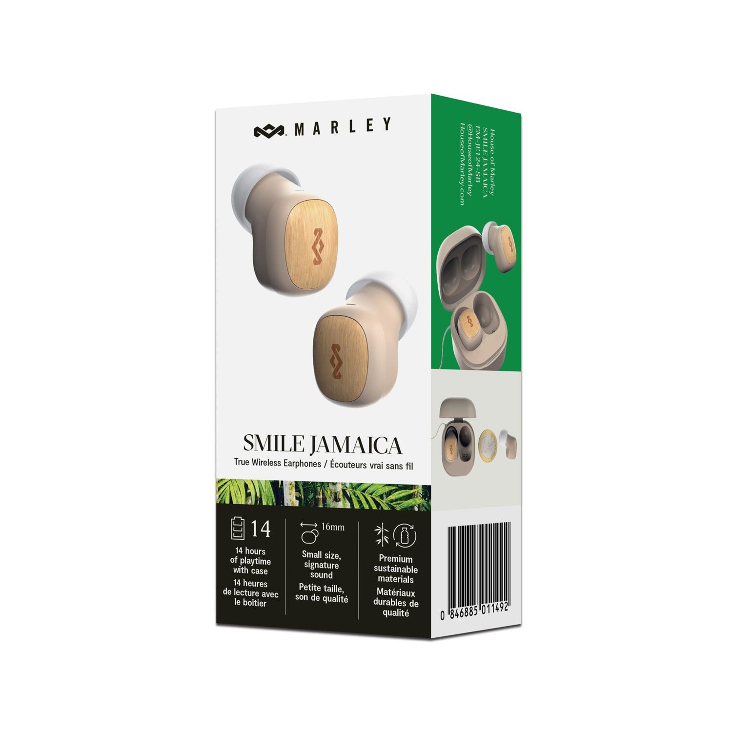 Aud&iacute;fonos Bluetooth Smile Jamaica Mini Tws Cream Marley image number 6.0