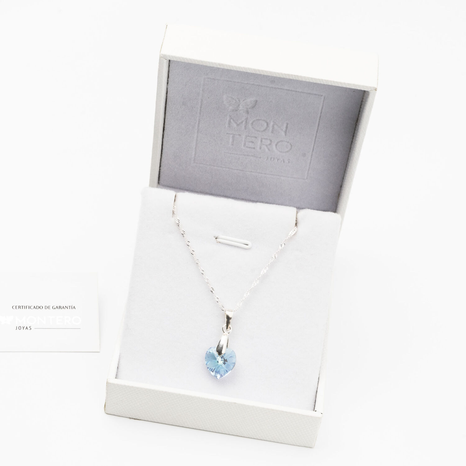 Collar Romance Cristal Genuino Aquamarine image number 2.0