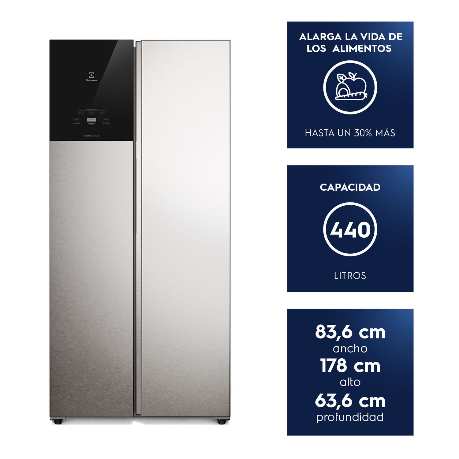 Refrigerador 440l No Frost Side By Side Inverter Es40s image number 1.0