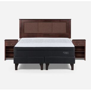 Cama Europea Rosen Tempo / 2 Plazas / Base Dividida + Set De Maderas Rachel