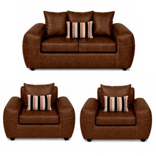 Juego De Living Elegant Detail Houston Pu / 4 Cuerpos