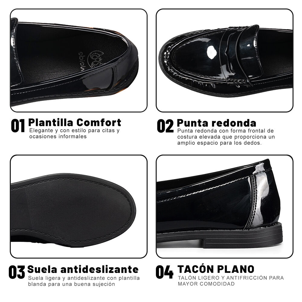 Mocasin Casual Mujer Charol Vintage Formal Weide You502 image number 8.0