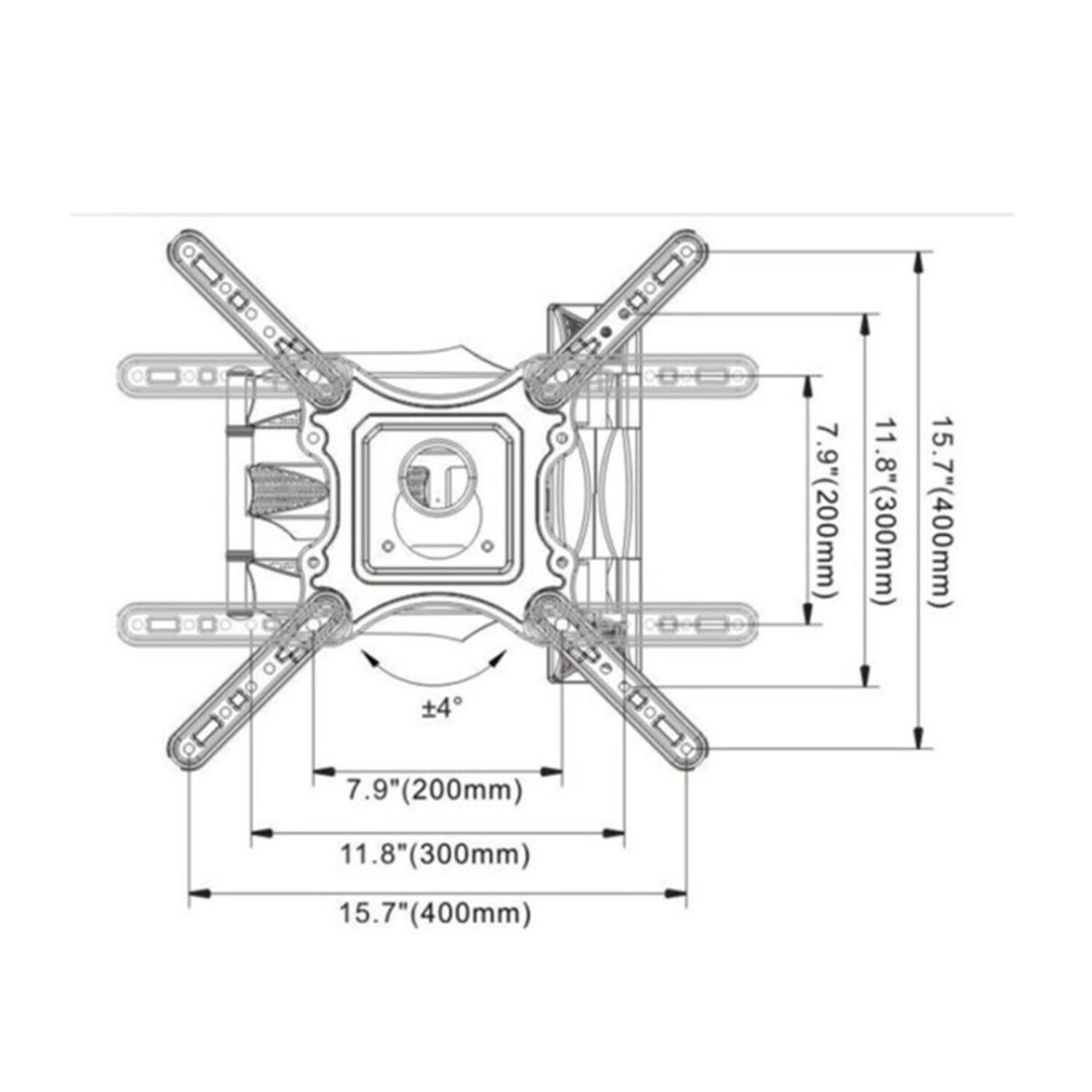 Base Soporte Tv Pared 3 Brazos Ajustable 32 A 55 Pulgadas image number 4.0