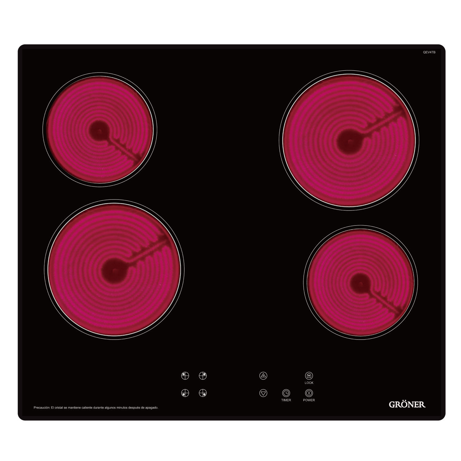 Encimera Vitrocer&aacute;mica Groner Touch Black 4q image number 3.0