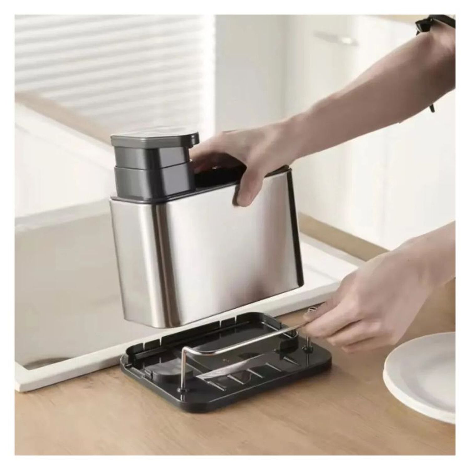 Organizador De Cocina Acero Inoxidable Dispensador Jab&oacute;n image number 1.0