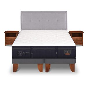 Cama Europea Cic Super Premium / 2 Plazas / Base Dividida + Set De Maderas