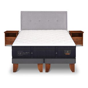 Cama Europea Cic Super Premium / 2 Plazas / Base Dividida + Set De Maderas