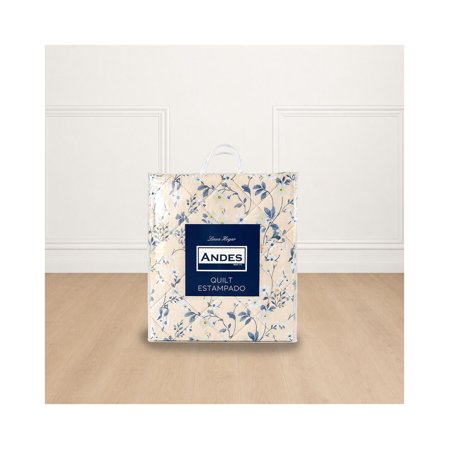 Quilt Andes Estampado Flor Beige 2 Pl image number 1.0