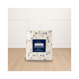 Quilt Andes Estampado Flor Beige 2 Pl