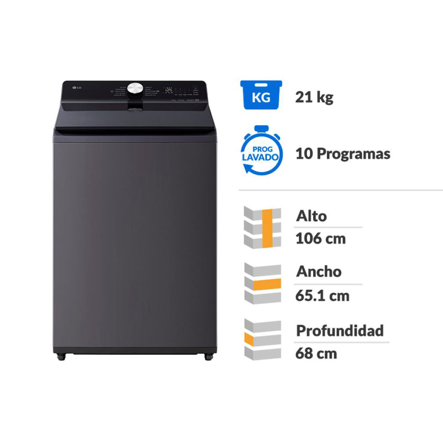 Lavadora Lg Wt21egtx6 / 21 Kilos image number 1.0