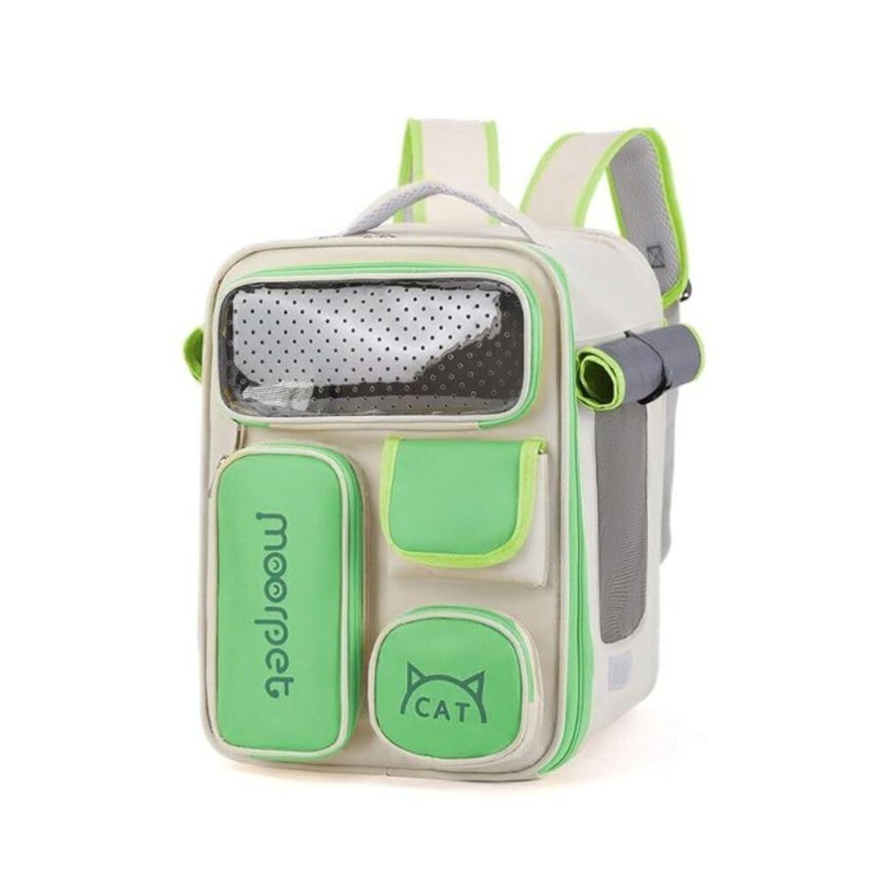 Bolso Mochila De Transporte Para Gatos Portátil Verde image number 0.0