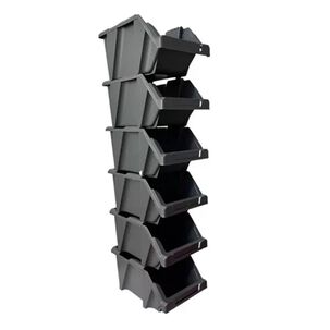 Set X 6 Organizadores Apilable #10 / Gris Oscuro Reyplast