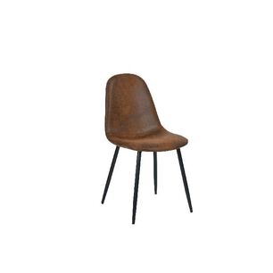 Silla Paris Ecocuero Vintage Caf&eacute; Oscuro Patas Negras