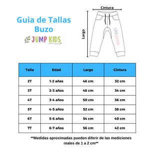 Pantal&oacute;n Buzo Ni&ntilde;o 100% Algod&oacute;n Jump Kids Azul Tiburones