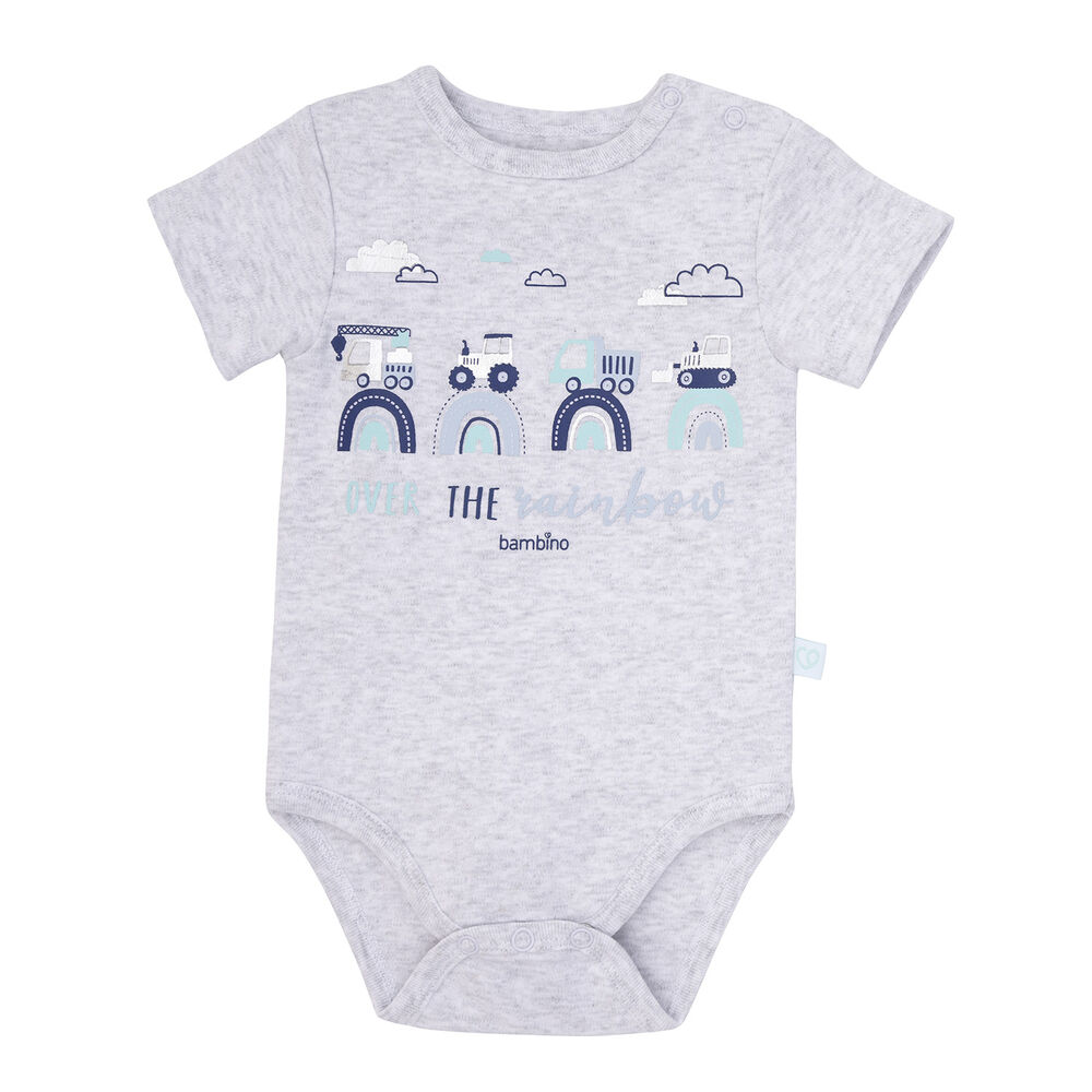 Set 2 Bodys Manga Corta Gris Transportes Niño 18-24 Meses image number 2.0