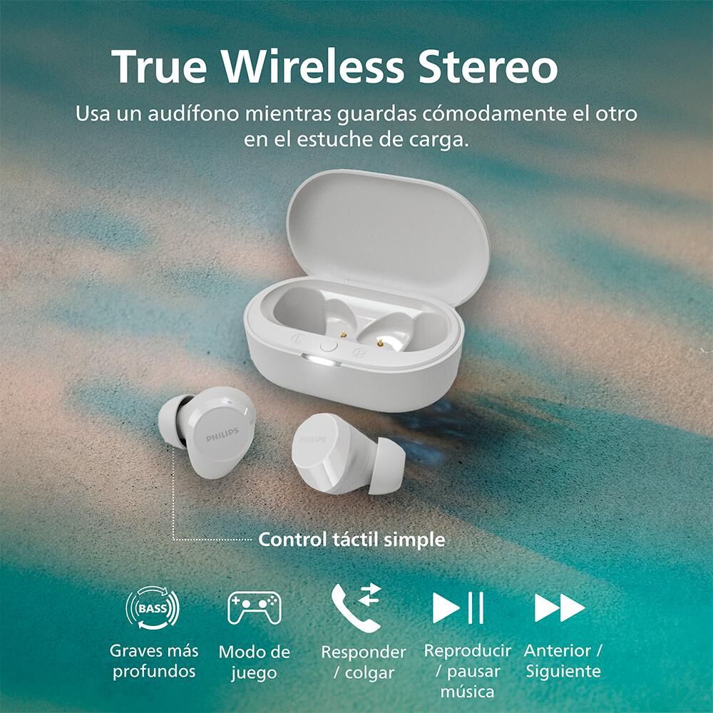 Audífonos Bluetooth Philips Tat1209wt image number 5.0