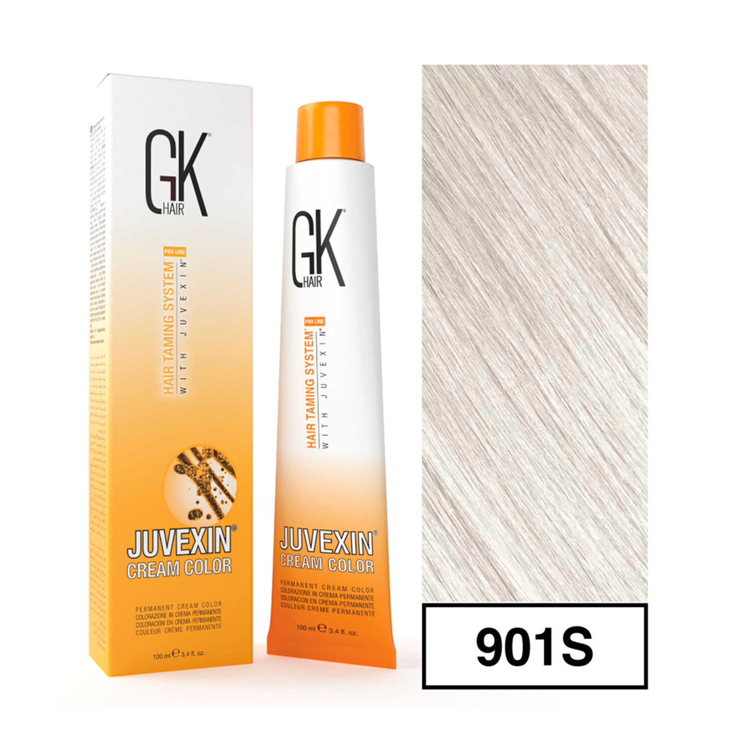 Gkhair - Tintura Cream Color Permanente Vegana 100ml + Oxidante - 901s Super Aclarador Ultra Cenizo image number 0.0