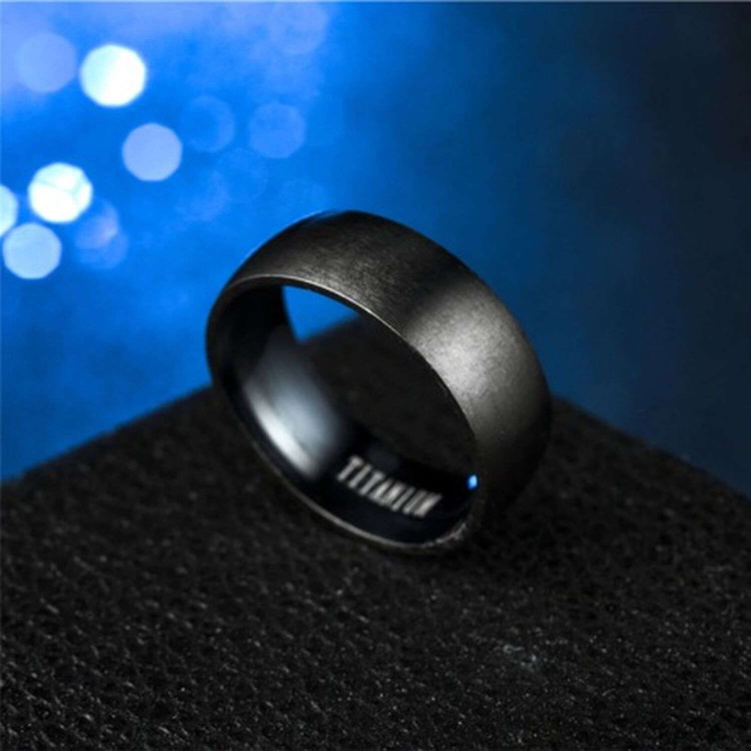 Anillo Titanio Juveniles Black Space Acero Quirurgico Inoxidable image number 1.0