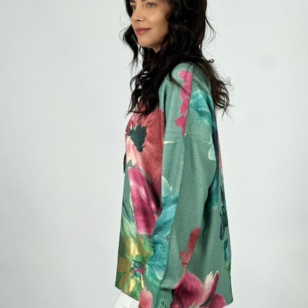 Sweater Cashmere Estampado Con Flores image number 5.0