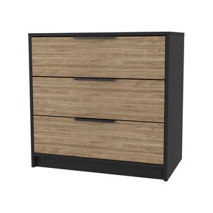 Comoda 3 Cajones Fm-001n - Negro / Cafe Claro