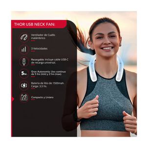 Ventilador Cuello Inalambrico Blanco Usb Thor Neck Fan White