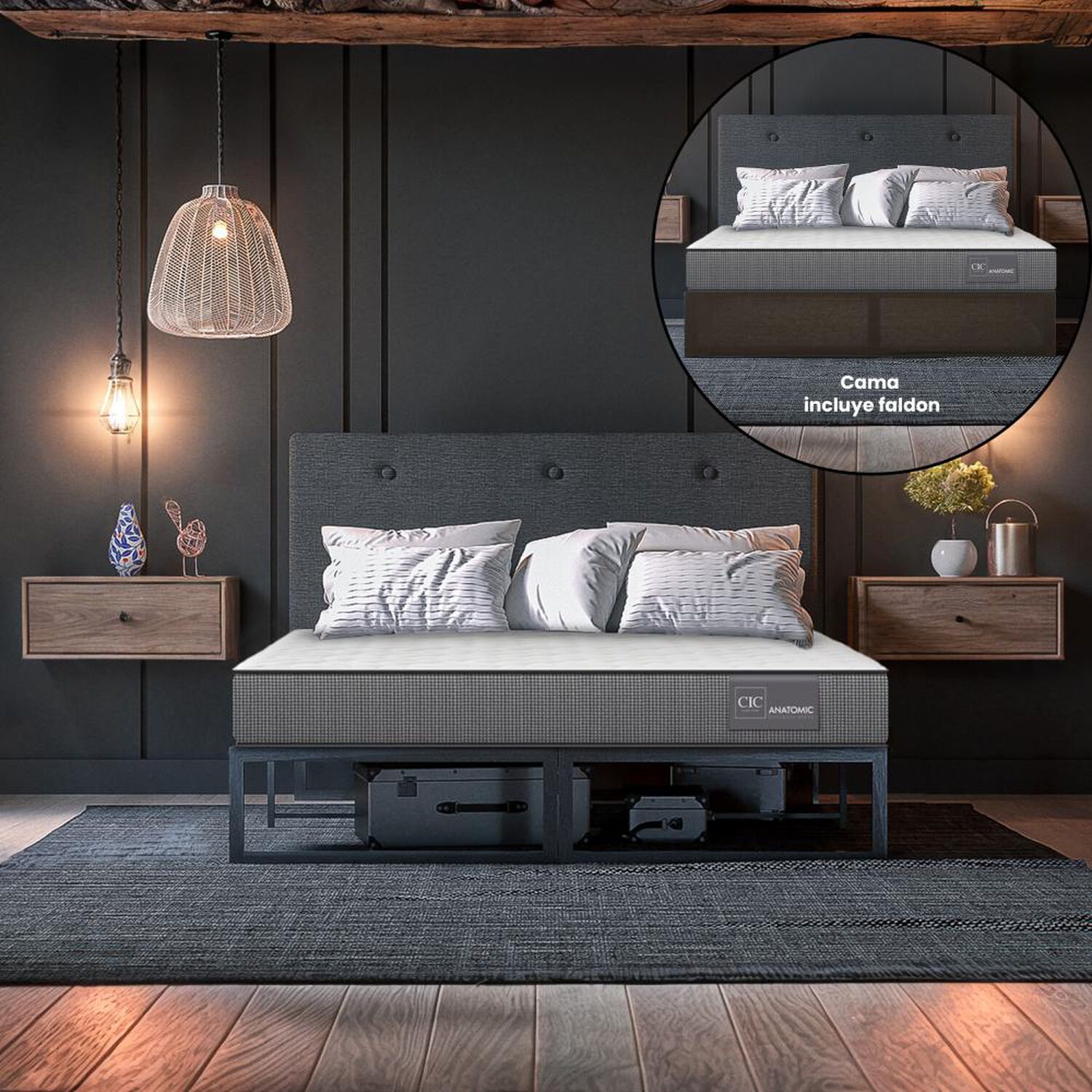 Cama Met&aacute;lica Cic Iron Smart Anatomic / 2 Plazas / Base Normal image number 8.0