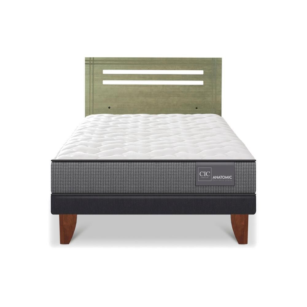 Cama Europea Cic Anatomic / 1.5 Plazas / Base Normal + Respaldo image number 0.0