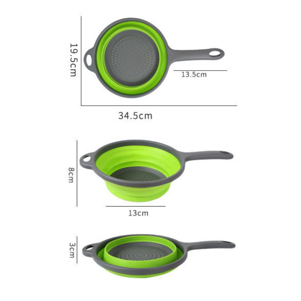 Colador Escurridor Circular De Silicona Plegable Con Mango image number 2.0