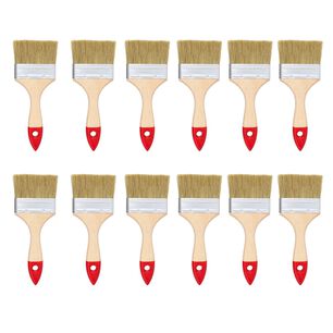 Set 12 Brocha Mango Madera 3 Pulgadas Para Pintura Pintar