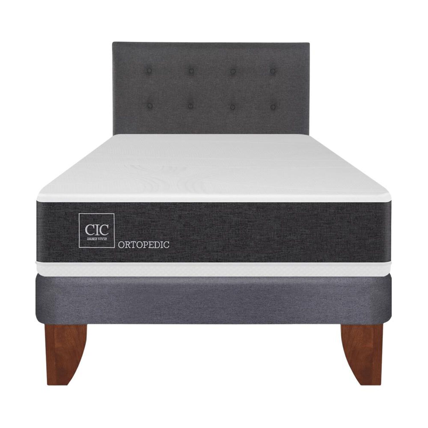 Cama Europea Cic Ortopedic / 1.5 Plazas / Base Normal + Respaldo image number 0.0