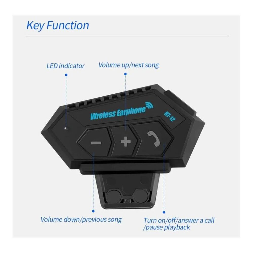 Audifonos Bluetooth Para Casco Moto Bt-12 Manos Libres image number 4.0