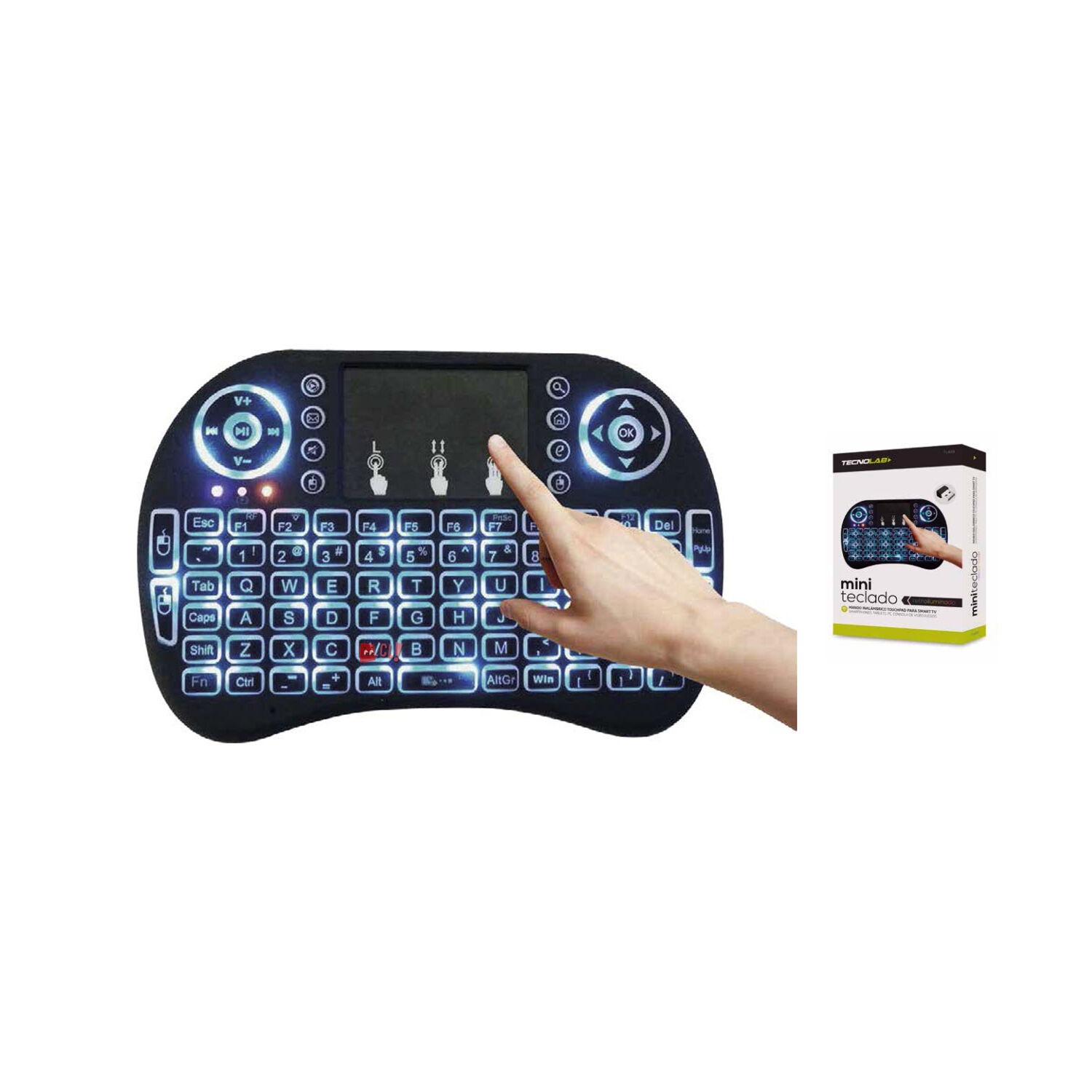 Teclado Para Smart Tv Inal&aacute;mbrico Recargable Touch Pad - Ps image number 1.0