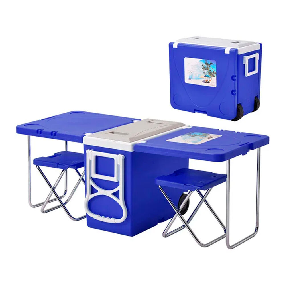 Mesa Cooler 2 En 1 De 32 Ltrs Con Asientos Y Ruedas Azul image number 0.0