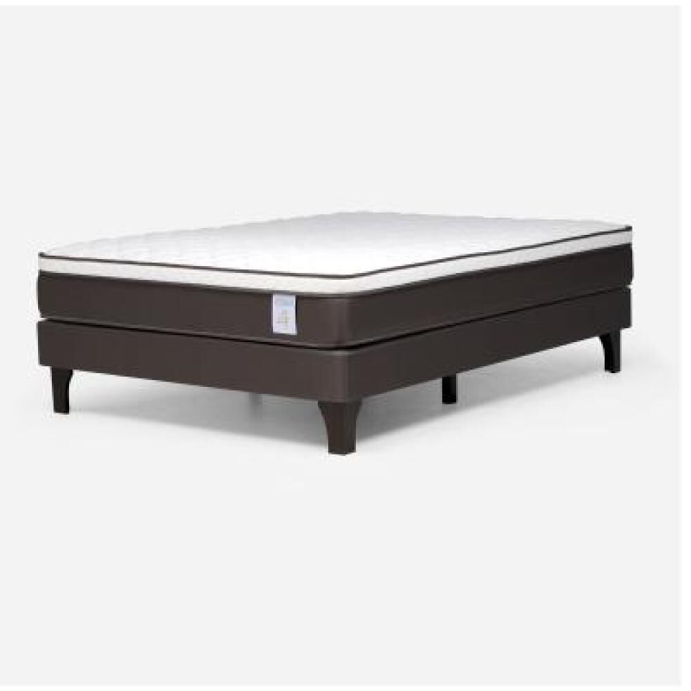 Cama Europea Rosen New Style 4 Plus / 2 Plazas / Base Normal  + Respaldo Maurice Chocolate image number 14.0