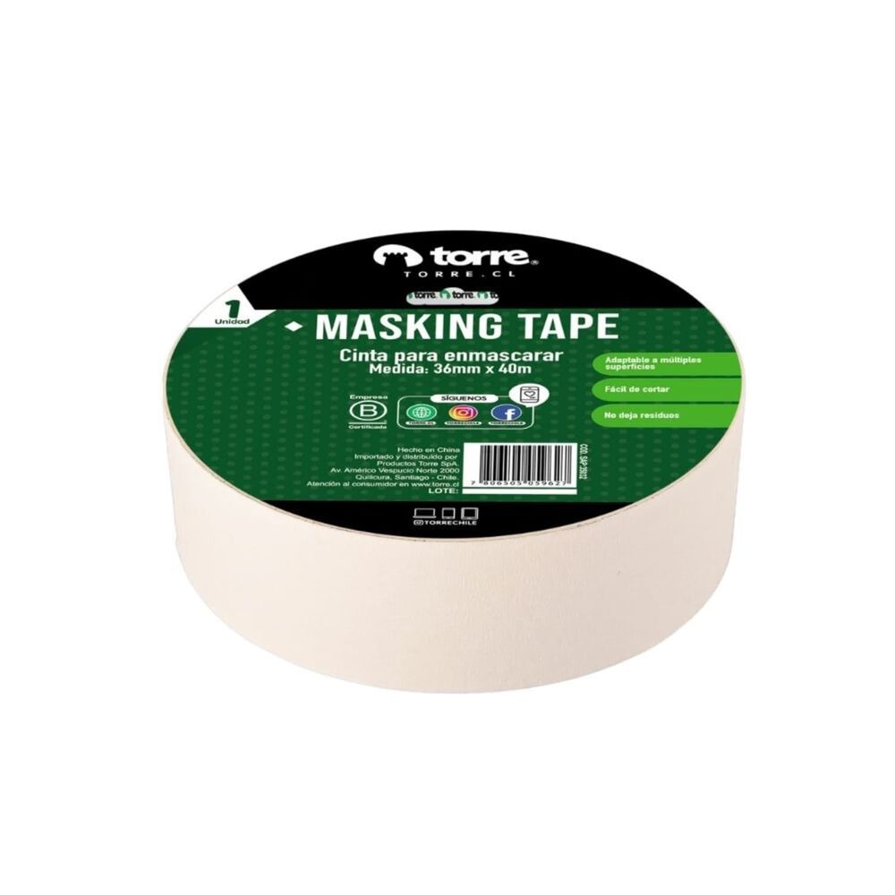 Pack X 4 Cinta Masking Tape Crema 36mm. X 40m. Torre image number 2.0