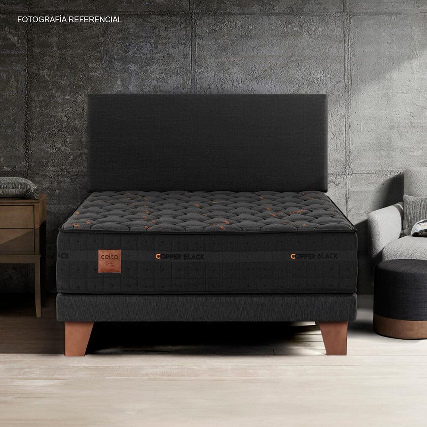 Cama Europea Celta Copper Black / Super King / Base Dividida image number 5.0