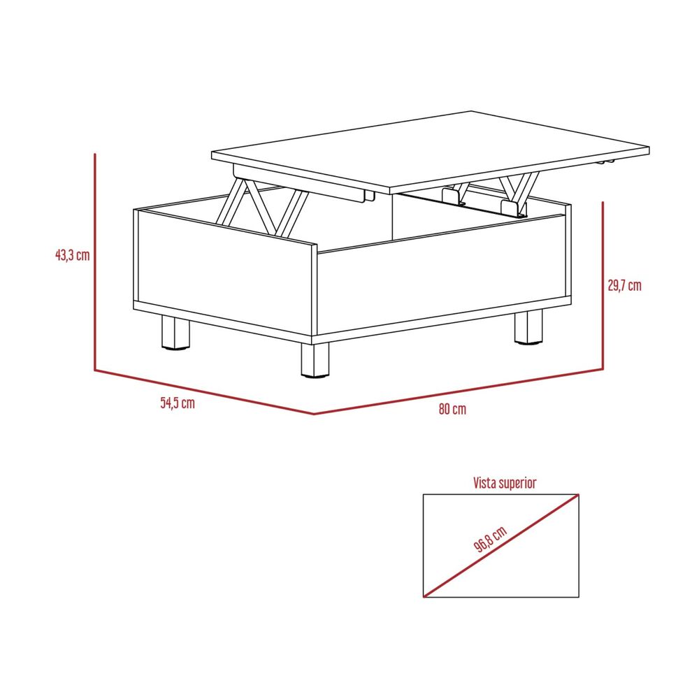 Mesa De Centro Extensible Fm-002g Gris Y Negro image number 7.0