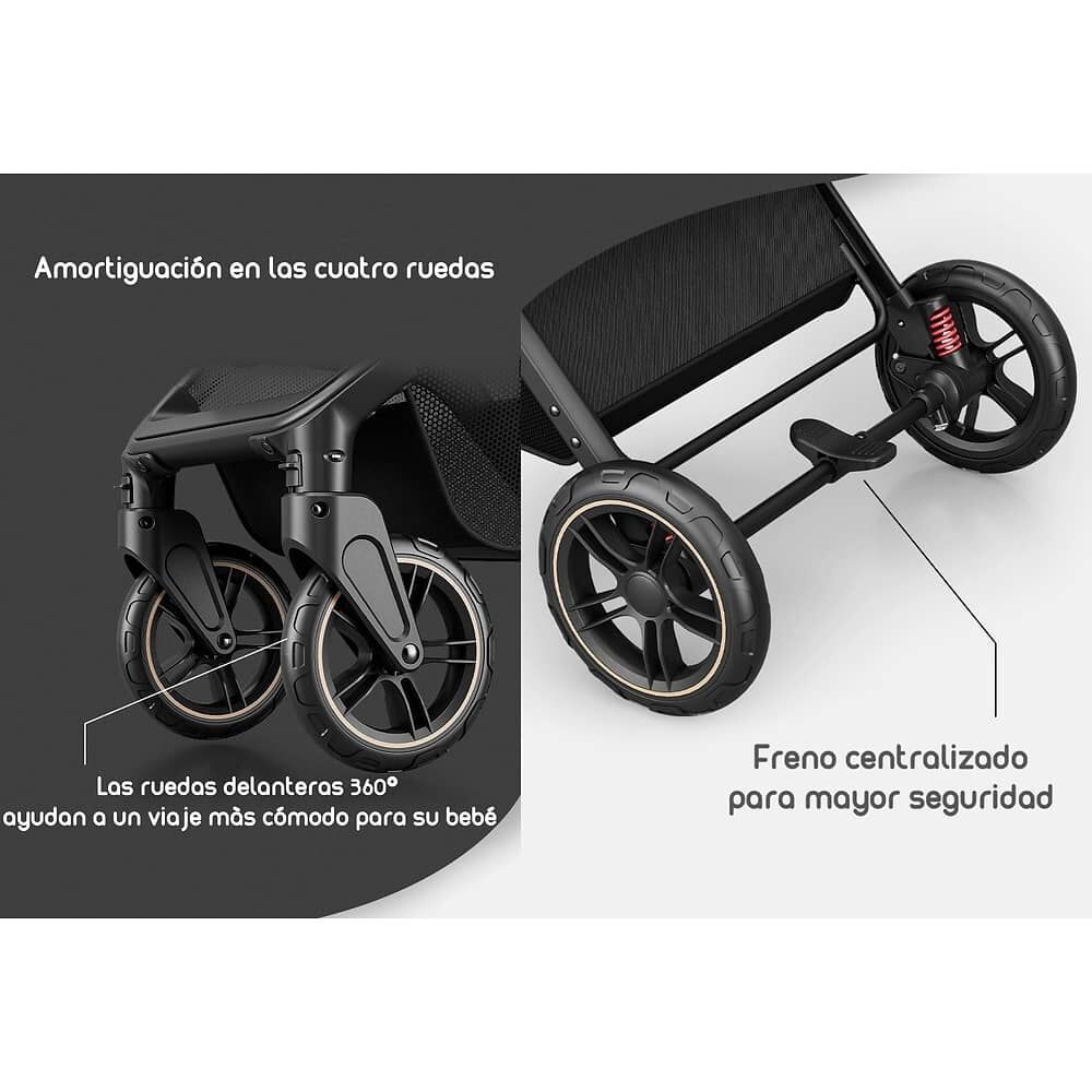 Coche De Paseo Modo Apego Y Panor&aacute;mico Lubabycas Rosado image number 4.0