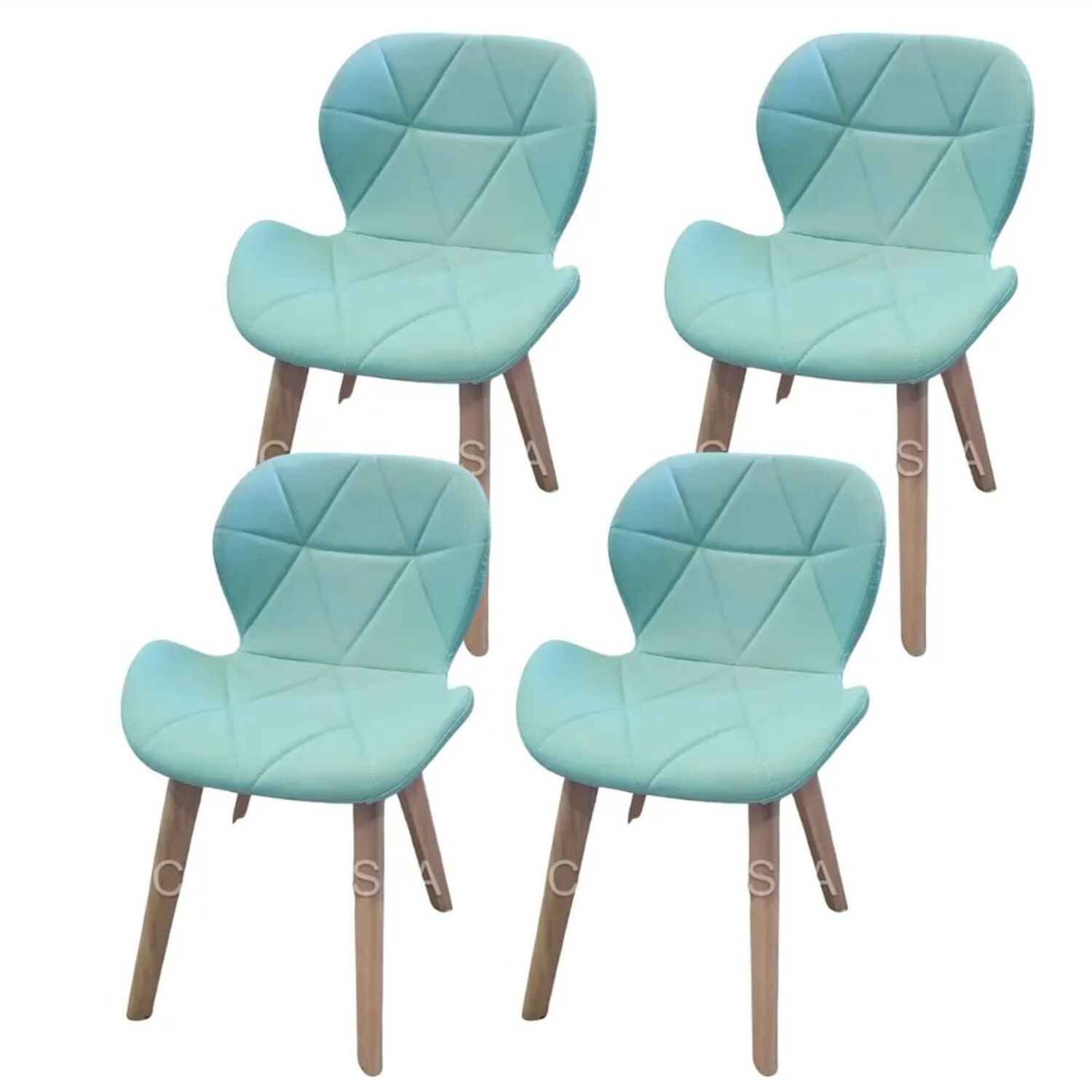 Comedor Mesa Eames Blanca 100cm + 4 Sillas Mariposas Wood Menta image number 1.0